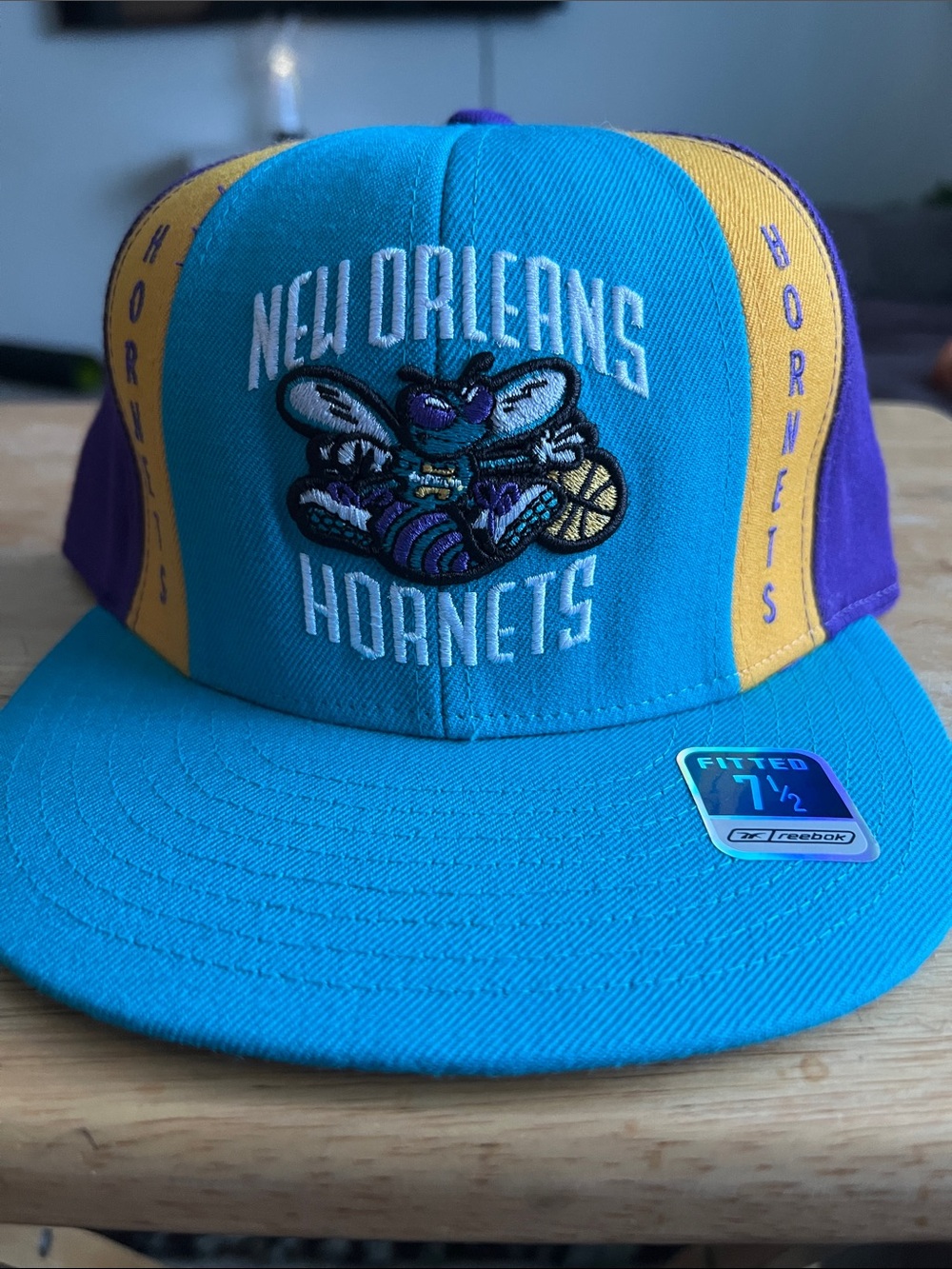 New Orleans Hornets Teal & Purple Fitted Cap 7 1/2